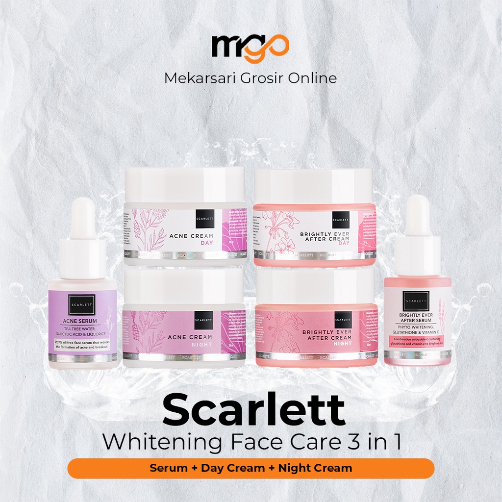 Jual Scarlett Whitening Triple Combo Brightly Facial Care Shopee