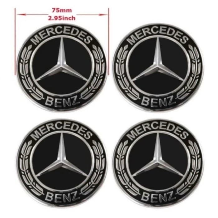 Jual Dop Velg Roda Set Emblem Mercedes Benz Padi Hitam Dop Roda Mercy