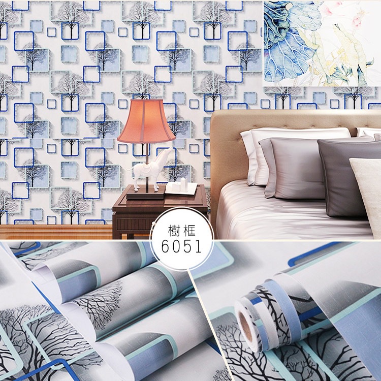 Jual Wallpaper Dinding Kotak Biru M X D M X Cm Shopee Indonesia