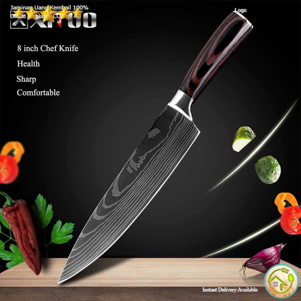 Jual Pisau Koki Super Tajam Pisau Dapur Chef Damascus Pattern Shopee