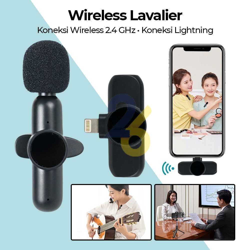 Jual 26 Hadesi Wireless Lavalier Lapel Microphone Vlogger Lightning