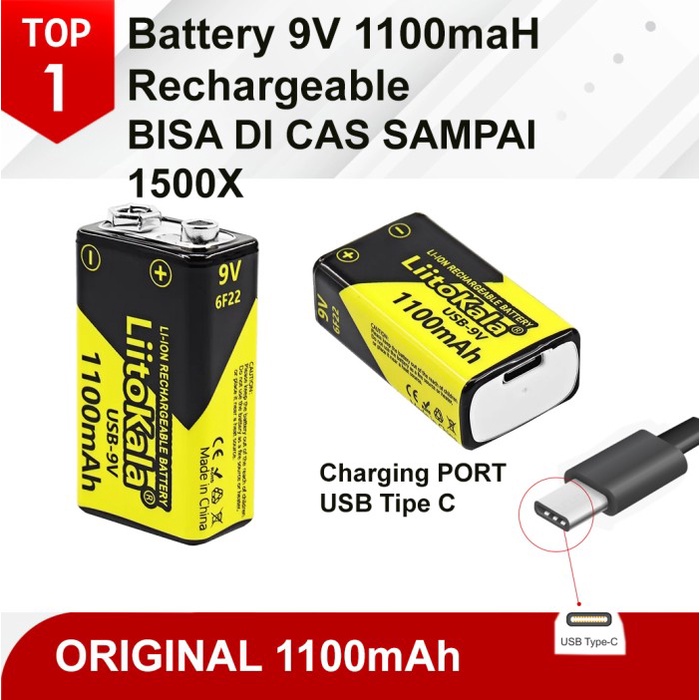 Jual Baterai Kotak V Rechargeable Mah Charge Cas Battery Volt