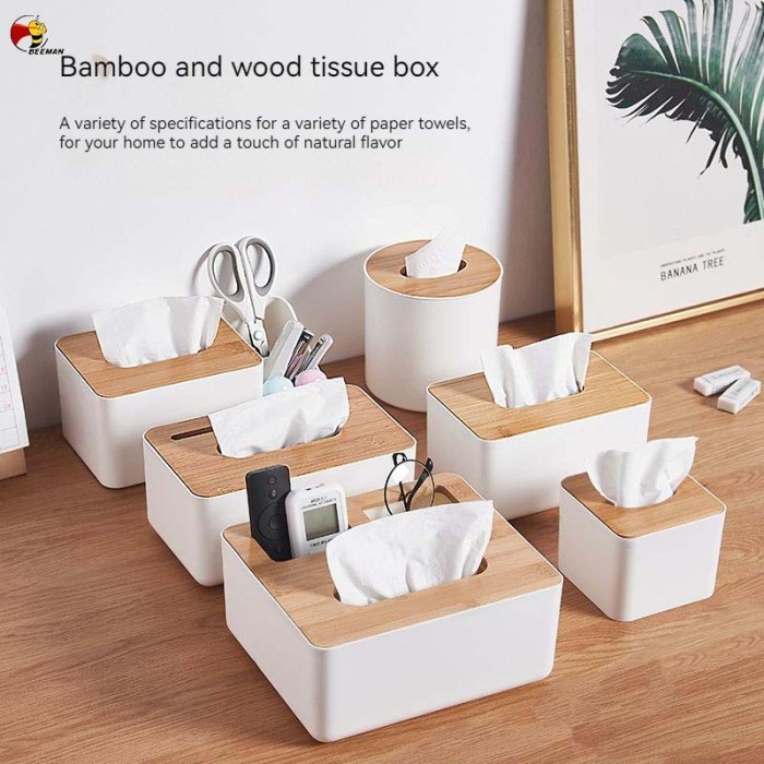 Jual Kotak Tisu Tissu Minimalis Box Tempat Tissue Kayu Nordic Bamboo