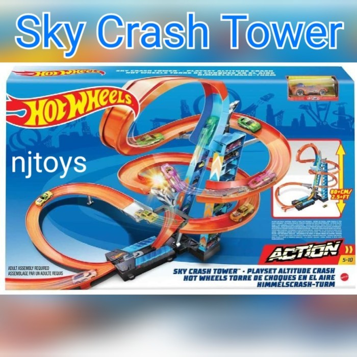 Jual Hot Wheels Track Sky Crash Tower Trackset Mainan Trek Mobil Balap Shopee Indonesia