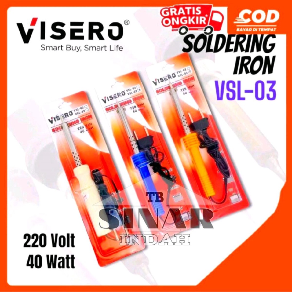 Jual Soldering Iron VISERO 220 Volt 40 Watt Solder Listrik Gagang