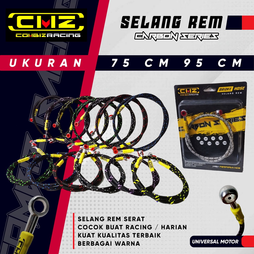 Jual Cmz Racing Selang Rem Motor Cm Cm Depan Belakang Carbon