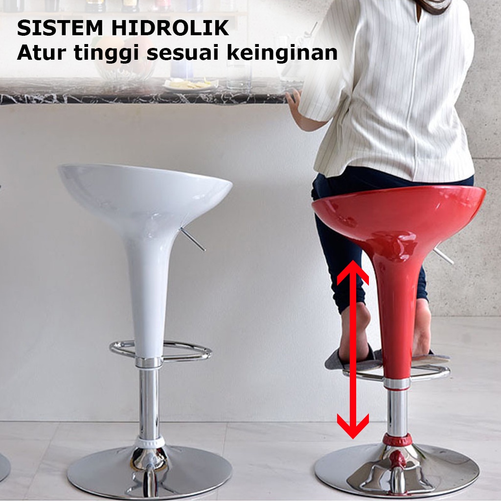 Jual Kursi Cafe Kursi Bar Hidrolik Barstool Bangku Bulat Putar Kursi