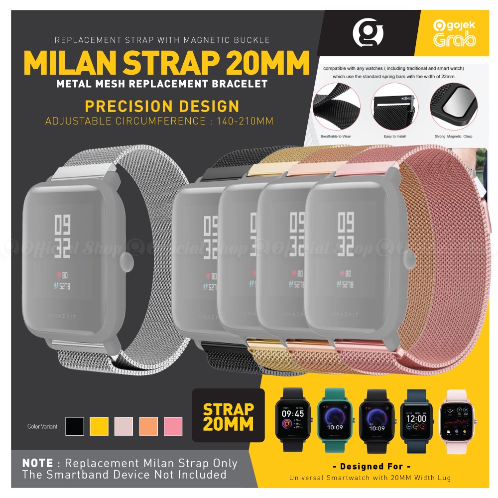 Jual Stainless Milan Strap Mm For Amazfit Gts Mini Bip U Lite