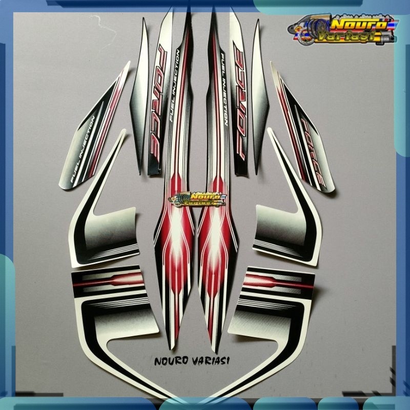 Jual Stiker Striping Yamaha Vega Force 2013 2014 Hitam Putih Standar