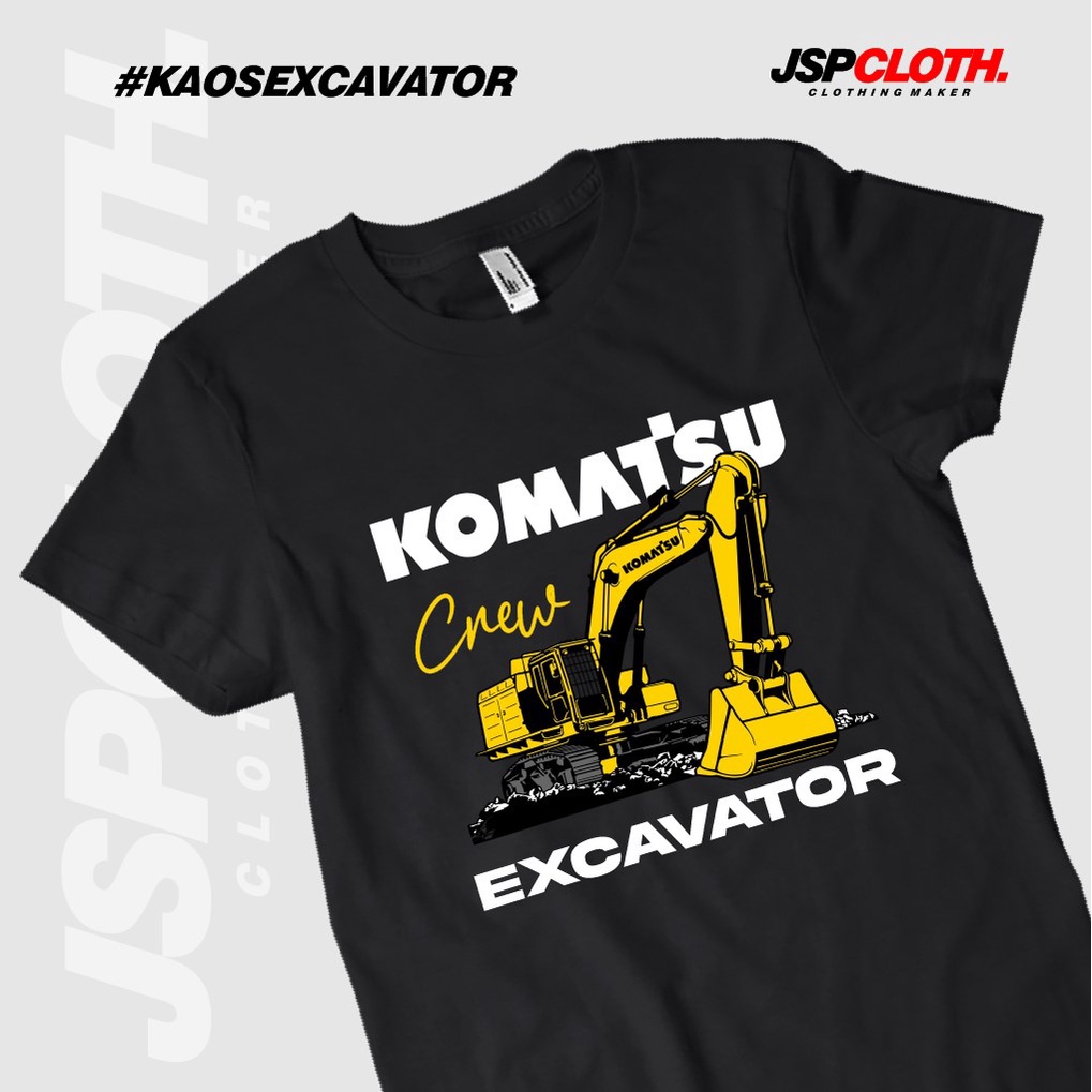 Jual Kaos Baju Alat Berat Komatsu Excavator Crew Caterpillar Kobelco