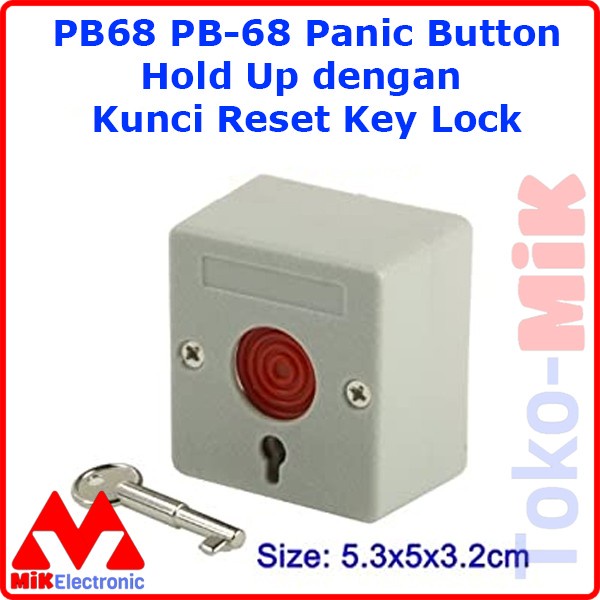 Jual PB 68 Panic Button Hold Up Tombol Panik Kunci Reset Key Lock PB 68