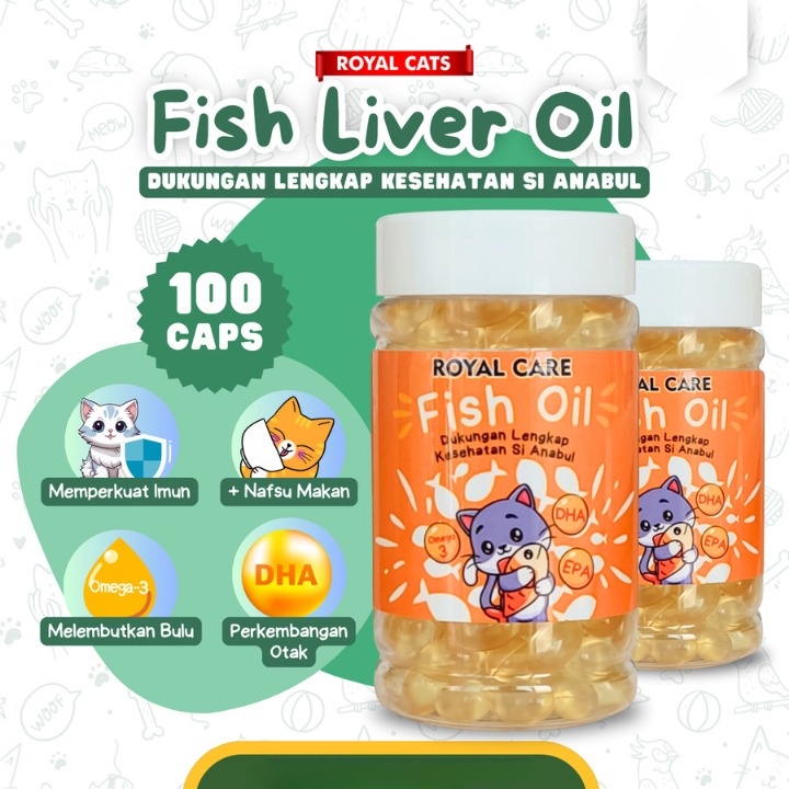 Jual Minyak Ikan Kucing Anjing Kapsul Royal Care Fish Oil Vitamin