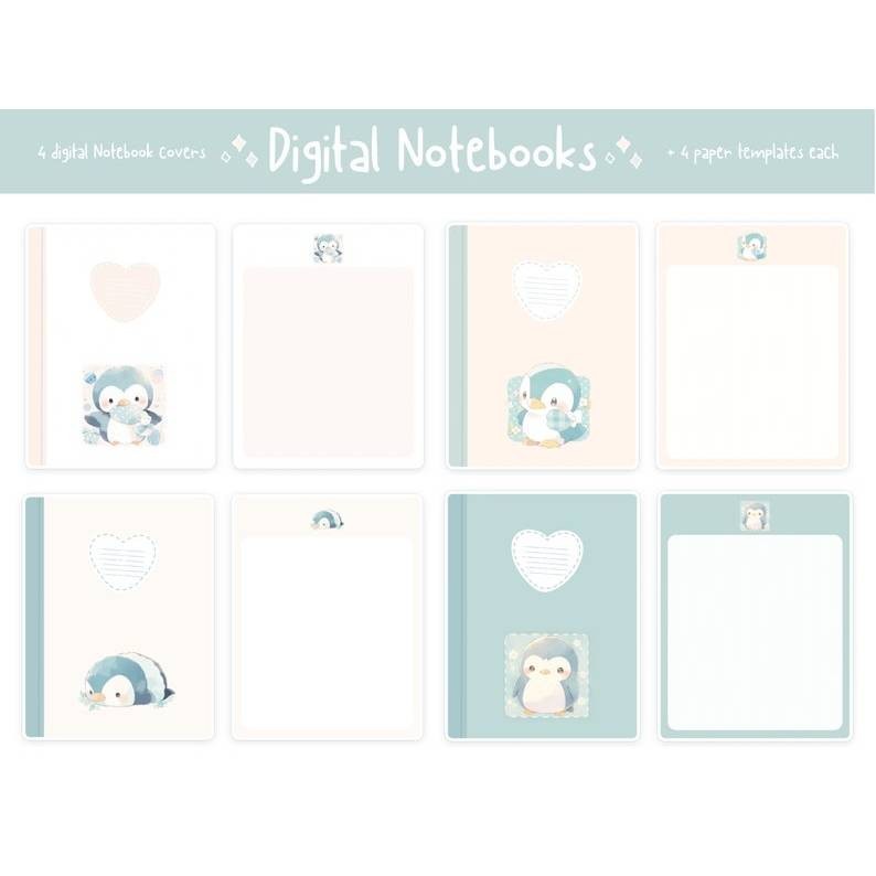 Jual Digital Notebook Note Templates With Notebook Covers And Note