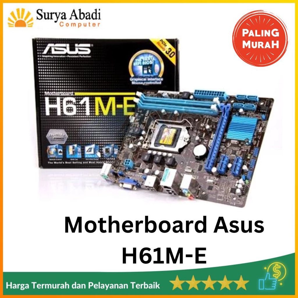 Jual MAINBOARD MOTHERBOARD ASUS H61M E LGA 1155 MOTHERBOARD H61