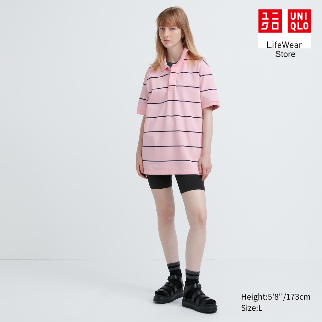 Jual Uniqlo Kaos Polo Dry Pique Garis Lengan Pendek Shopee Indonesia