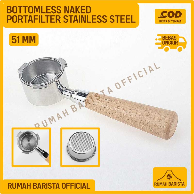 Jual Portafilter Bottomless Naked Mm Stainless Steel Espresso Coffee