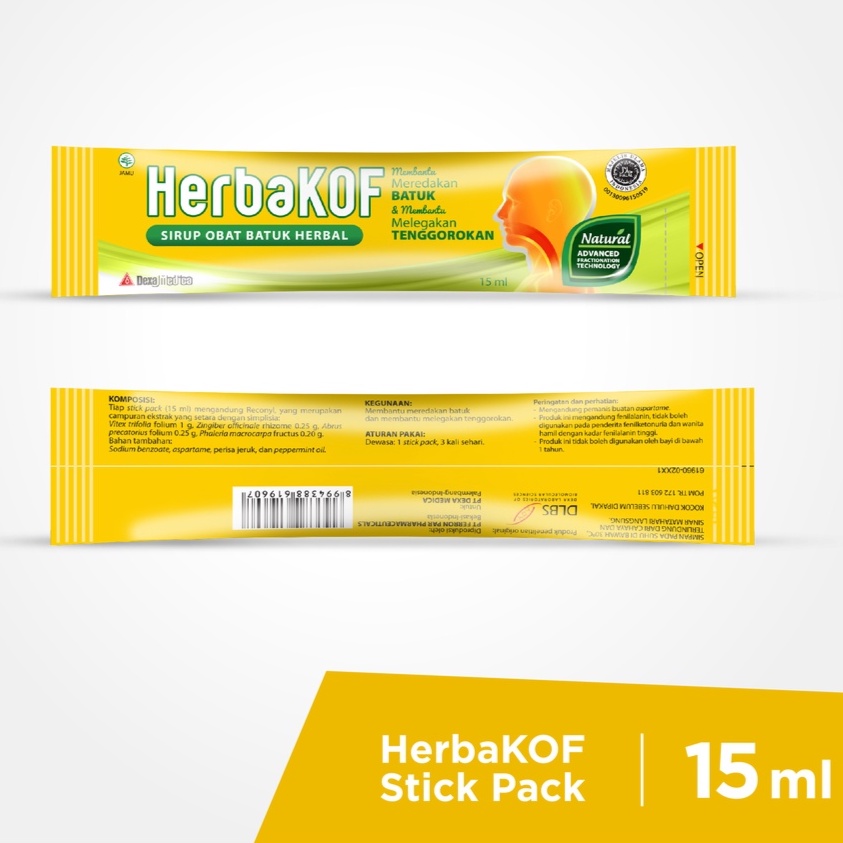 Jual Herbakof Sirup Obat Batuk Herbal Stickpack Sachet Ml P