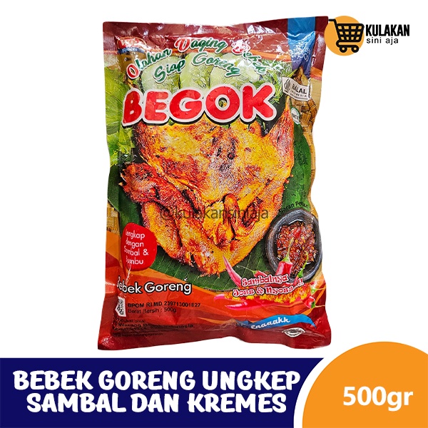 Jual Begok Bebek Goreng Ungkep Utuh Siap Goreng Gram Sambal Dan