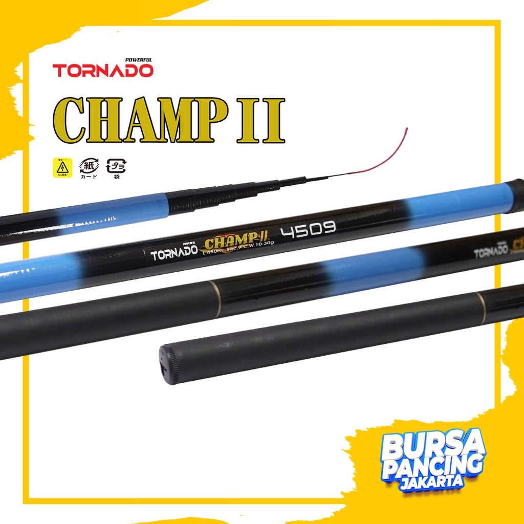 Jual TORNADO Joran Pancing Tegek CHAMP II 300CM 450CM Bahan Fiber