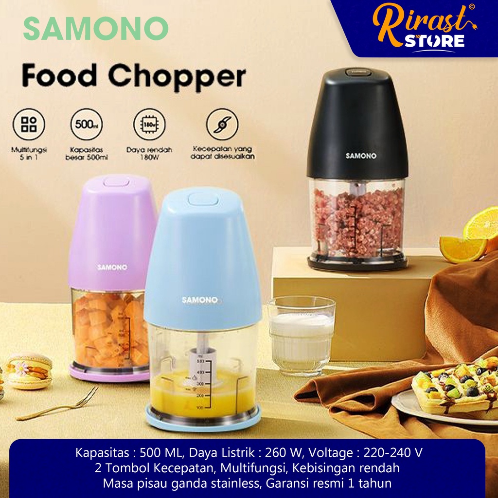 Jual SAMONO Food Chopper 500 ML Penggiling Bumbu Dan Daging SW C180