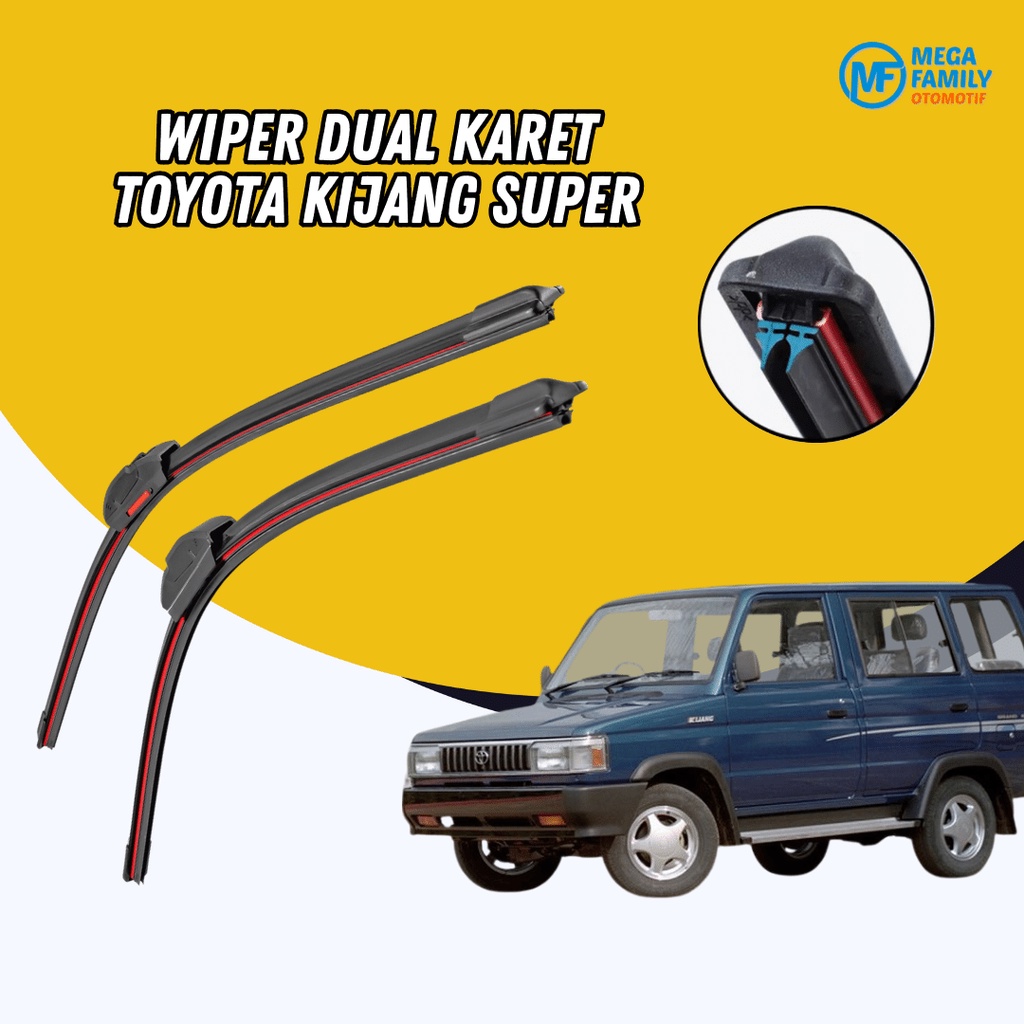 Jual Wiper Dual Blade Toyota Kijang Super Frameless Dual Karet Tanpa