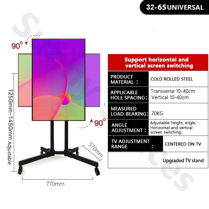 Jual LED TV Bracket Standing With Roda Dapat Dilepas 360 Stand Floor