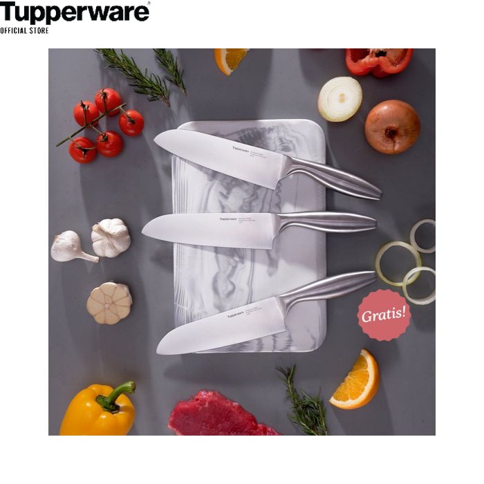 Jual TUPPERWARE SET PISAU STAINLESS ASIAN PRO SANTOKU KNIFE BELI 2