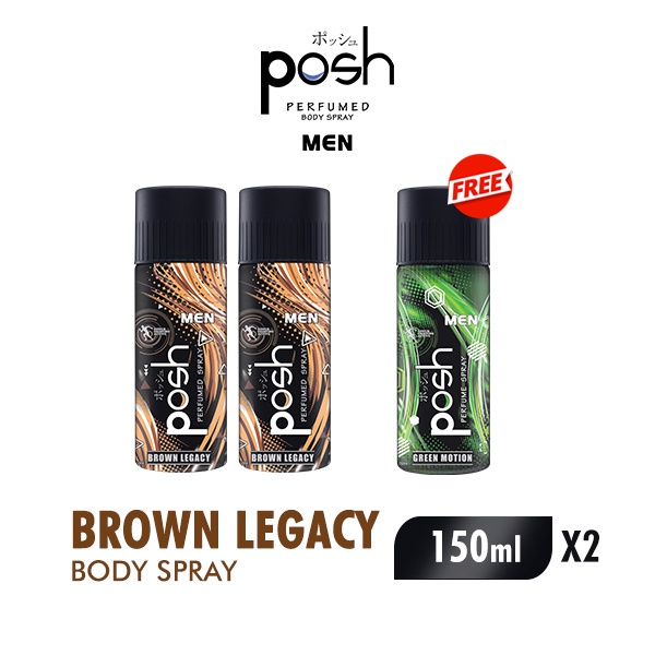 Jual B G Bodyspray Posh Men Brown Legacy Ml X Free Posh Men