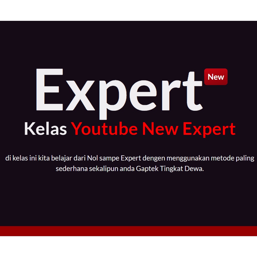 Jual Kelas Youtube New Expert Dari Nol Sampe Expert Dengen