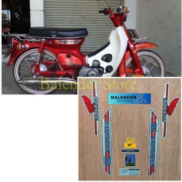 Jual Striping List Polet Body Motor Original Honda C Deluxe Merah