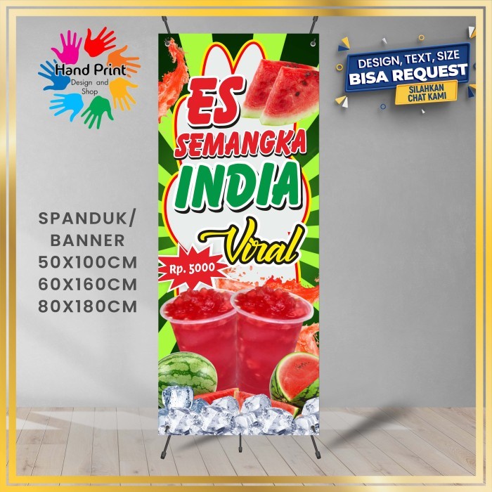 Jual Spanduk Banner Es Semangka India Viral Hijau A Bisa Request