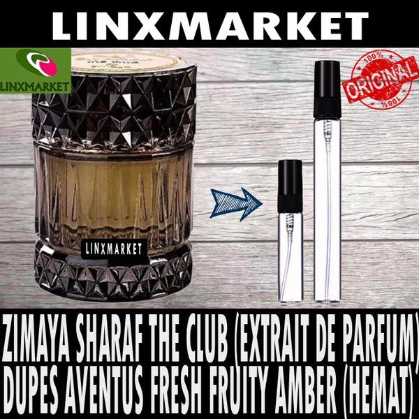 Jual ZIMAYA SHARAF THE CLUB FOR MEN DUPE AVENTUS FRESH FRUITY AMBER