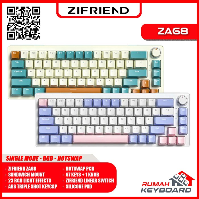 Jual Mechanical Keyboard Zifriend Za Wired Rgb Hotswap