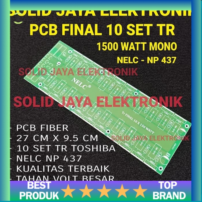 Jual PCB FINAL PCB TR FIBER 10 TR SET TOSHIBA 1500W TRANSISTOR DRIVER