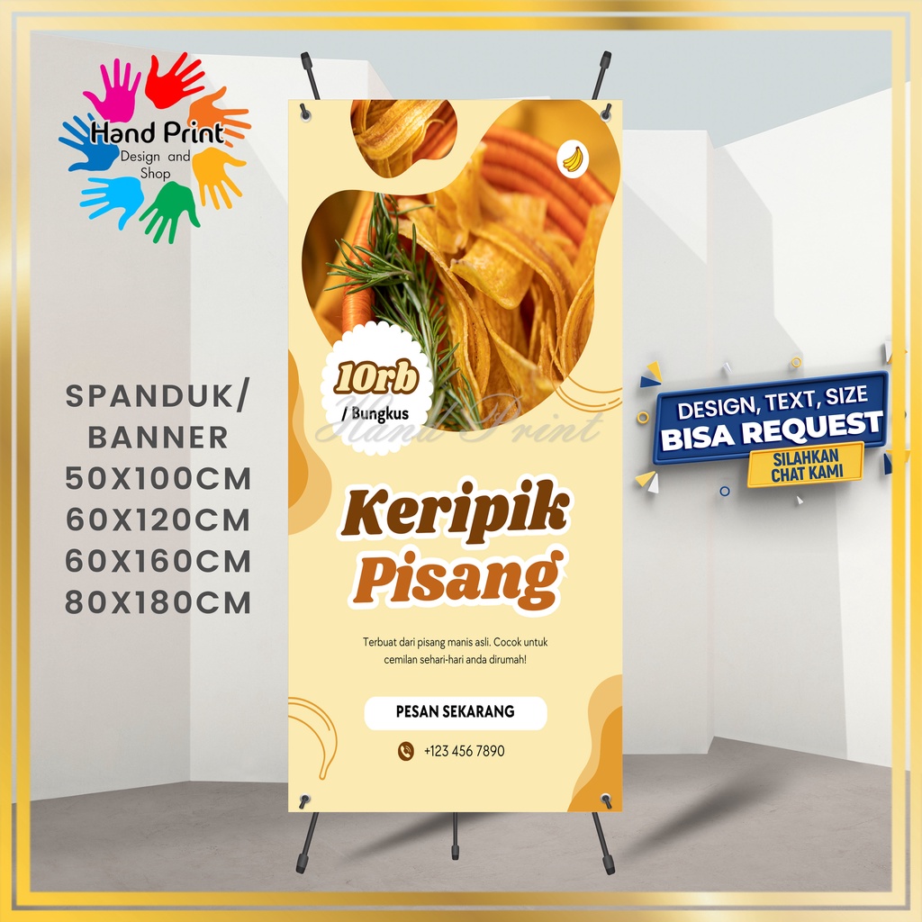 Jual SPANDUK BANNER MMT Pisang Goreng Keju Coklat Keripik Pisang