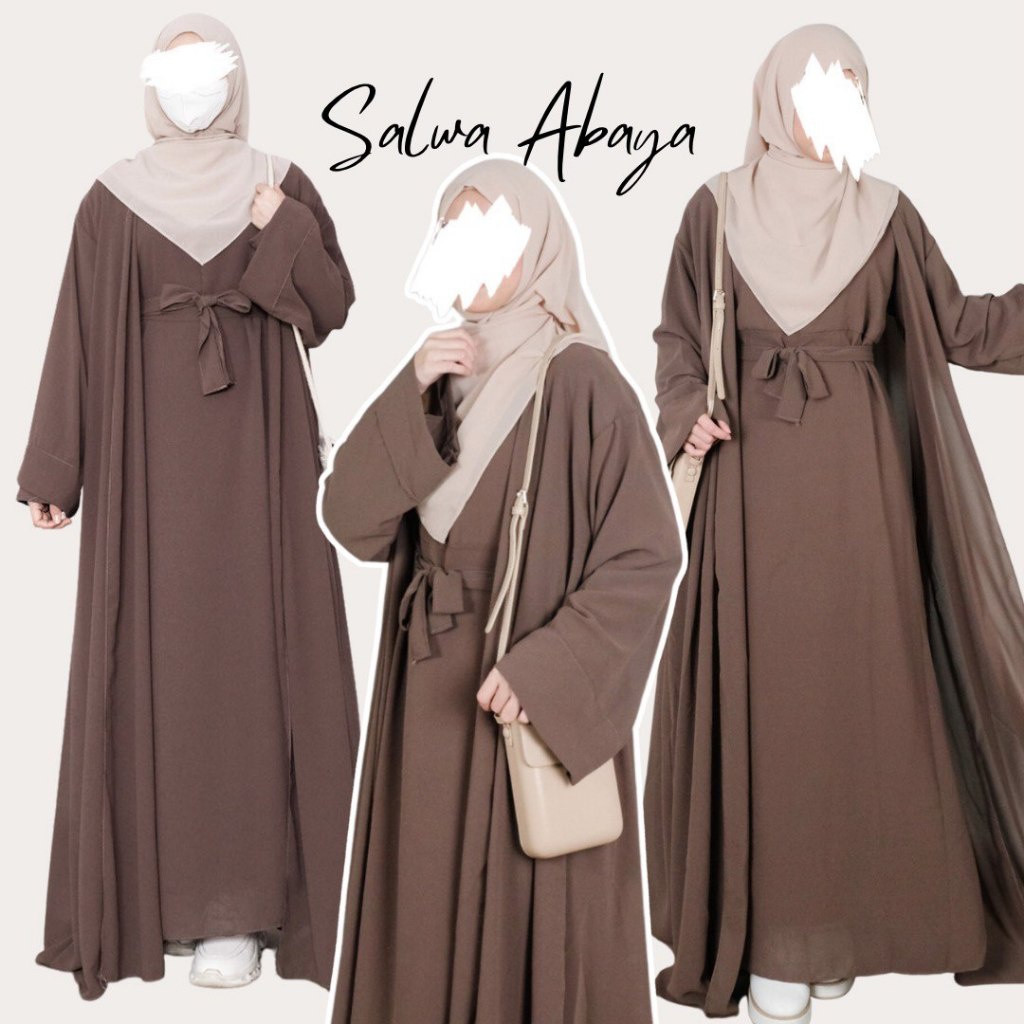 Jual Mininos Salwa Abaya 2in1 Gamis Remaja Muslimah Ceruty Babydoll