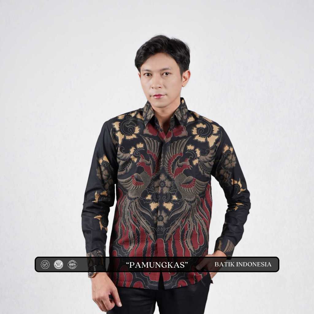 Jual Batik Indonesia Kemeja Baju Batik Pria Lengan Panjang Slim Fit