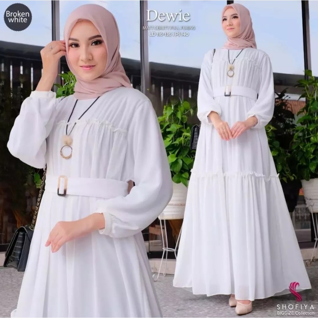 Jual DRESS DEWIE MONALISA MAXI BUSUI POLOS LENGAN PANJANG MANSET GAMIS