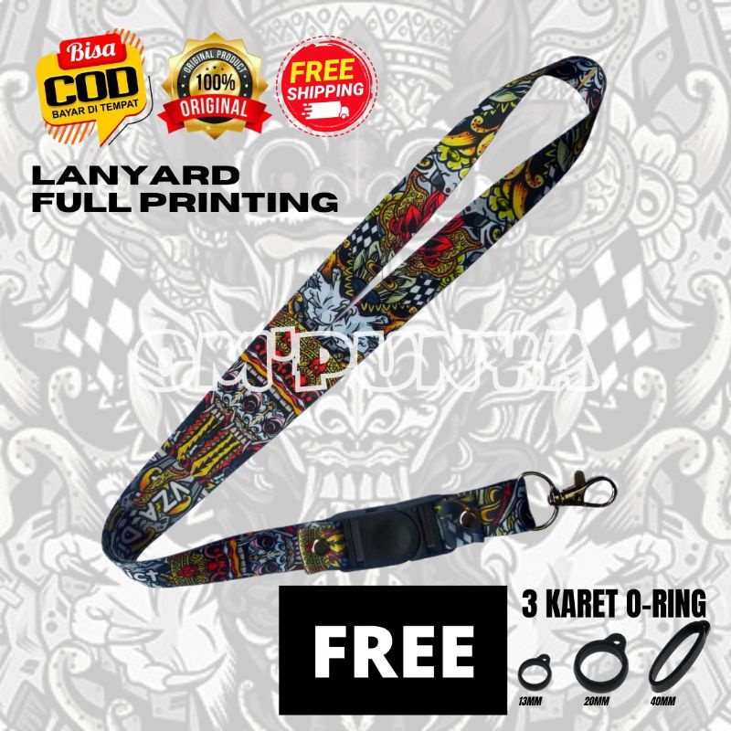 Jual Tali Lanyard BARONG YELLOW PZA Lanyars Lanyerd BONUS 3 Karet 0