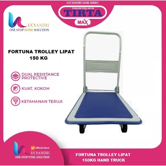 Jual Fortuna Trolley Lipat Hand Truck Troli Barang 150 KG Shopee