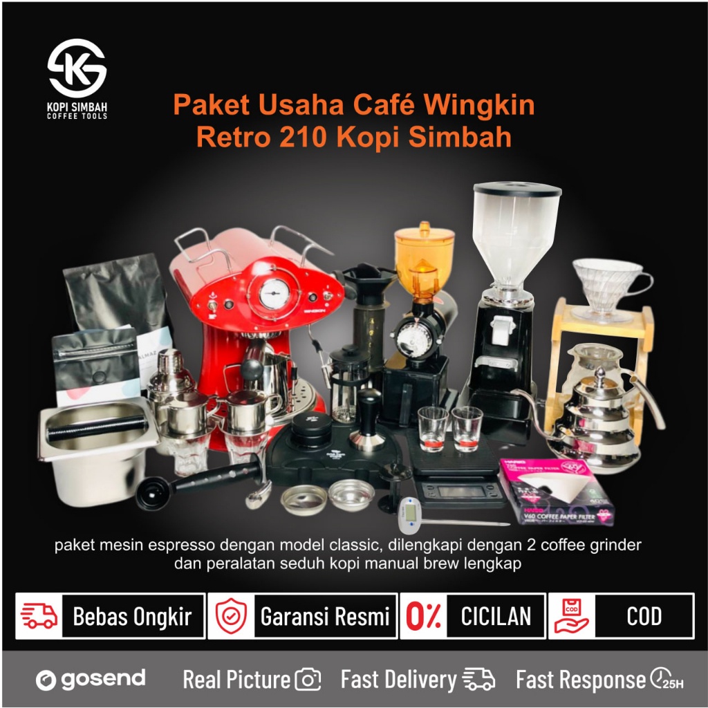 Jual Paket Usaha Cafe Wingkin Retro Set Kedai Lengkap Mesin Alat