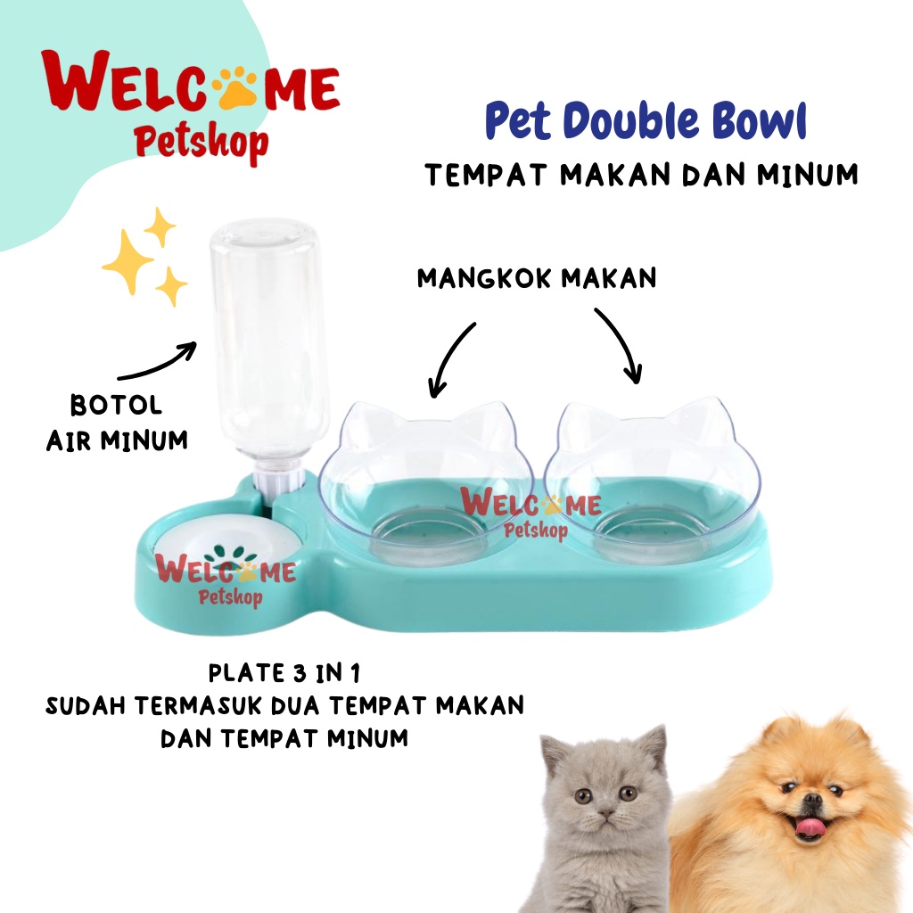 Jual Pet Double Bowl Tempat Makan Minum In Set Anjing Kucing