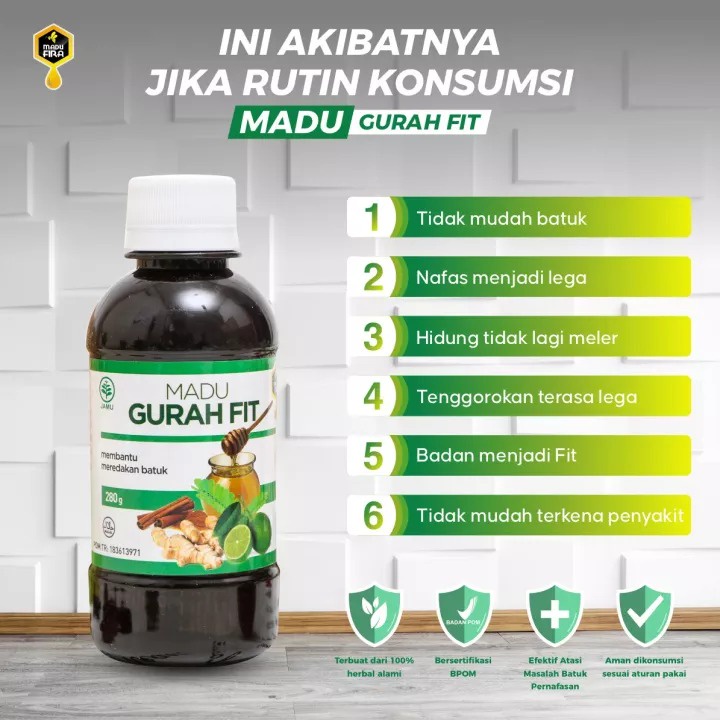 Jual Madu Gurahfit Obat Batuk Flu Demam Sesak Nafas Infeksi Tenggorokan