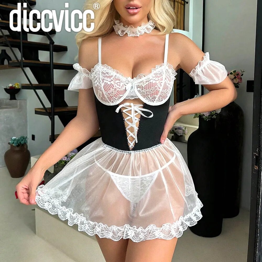 Jual PREORDER Diccvicc Sexy Nightwear Transparent Lace Bra Lingerie