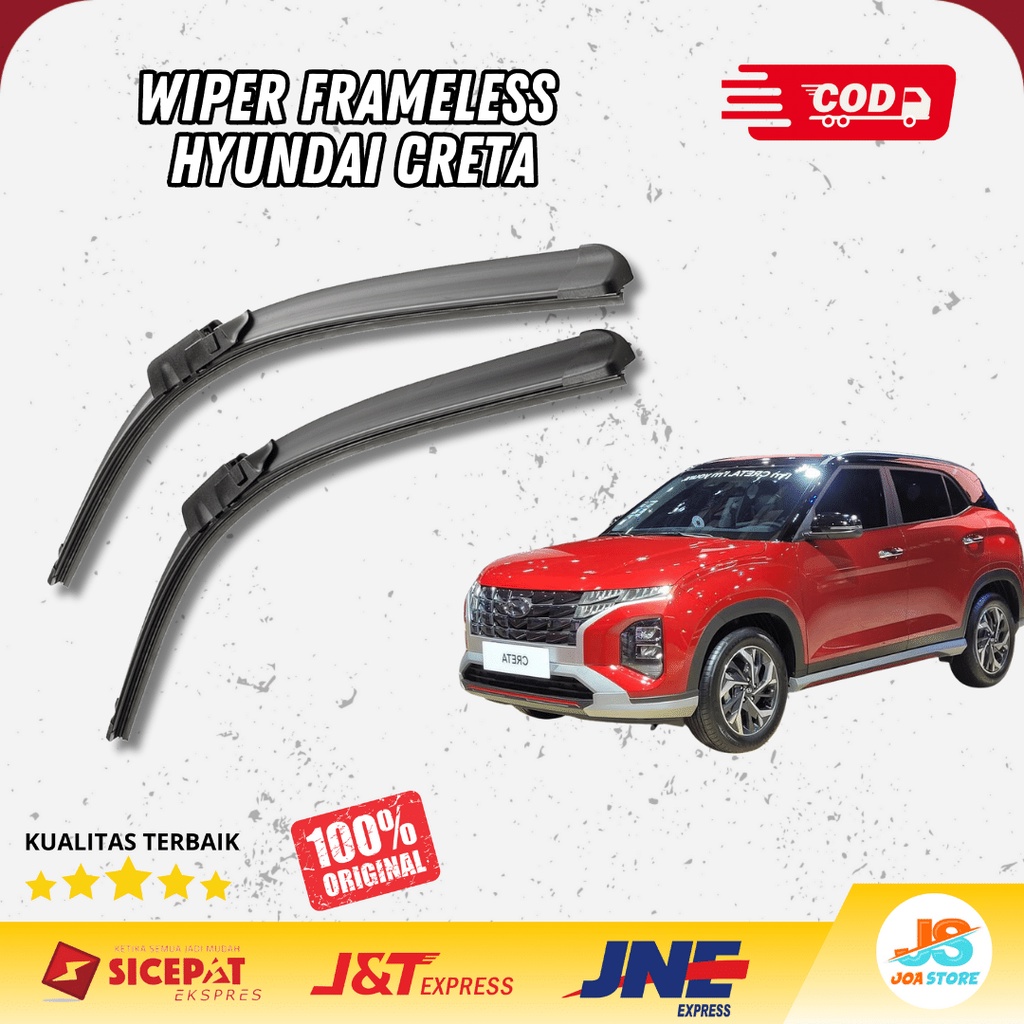 Jual Wiper Mobil Hyundai Creta Frameless Sapuan Kaca Mobil Model