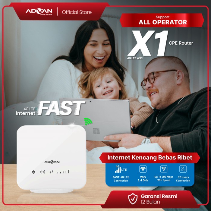 Jual Advan Modem WiFi Router X1 4G LTE Unlock All Operator Garansi