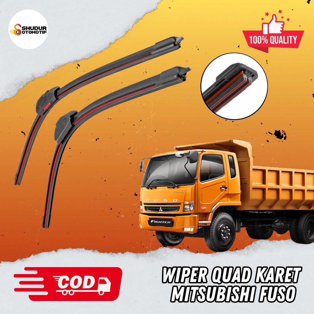 Jual 1 SET 2 BUAH Wiper Quad Blade Mitsubishi Truk Fuso Model 4 Lapis