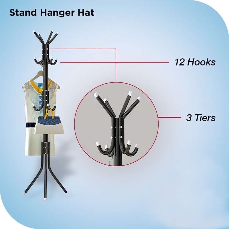 Jual My67u Gantungan Baju Stand Hanger Coat Rack Berdiri Aesthetic Bag