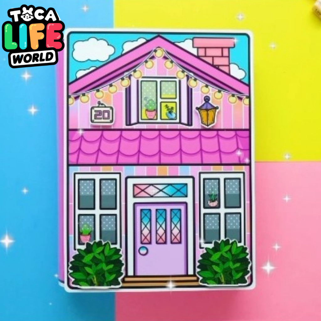 Jual Toca Boca Quite Book Paper Doll Neon Pink House Boneka Kertas