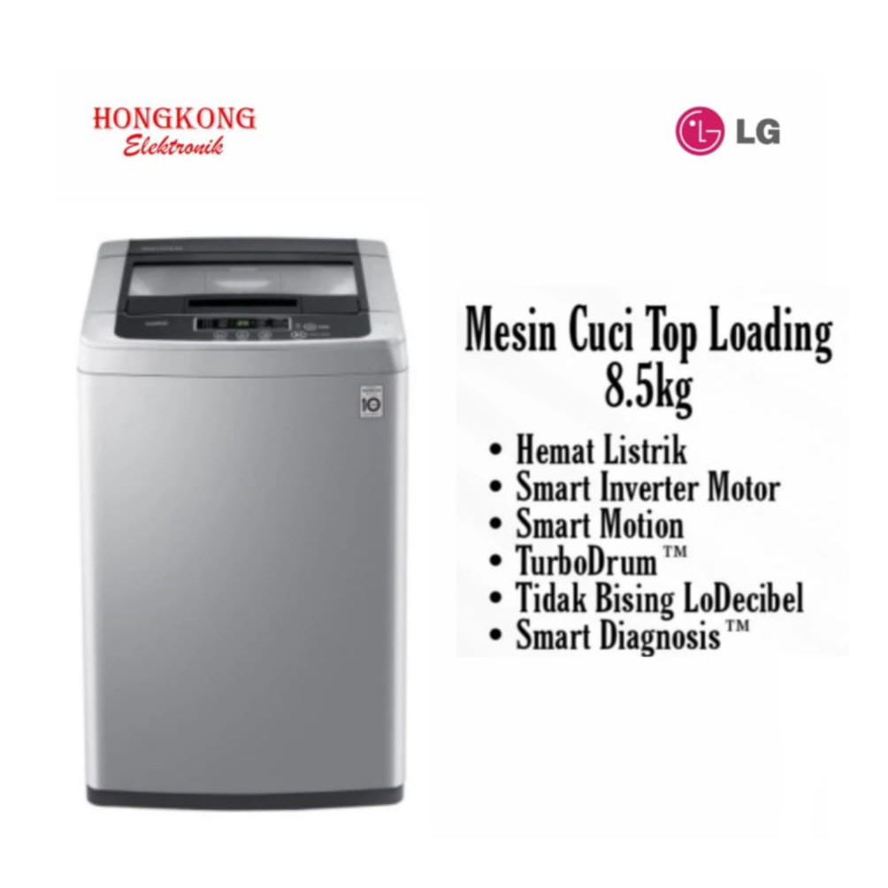 Jual LG T2185VSPCK Mesin Cuci Top Loading Smart Inverter Turbo Drum 8 5